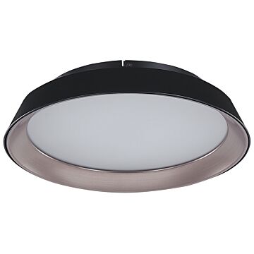 Ceiling Lamp Black Steel Aluminium Integrated Led Lights Round Shape Decorative Modern Glamour Lighting Beliani
