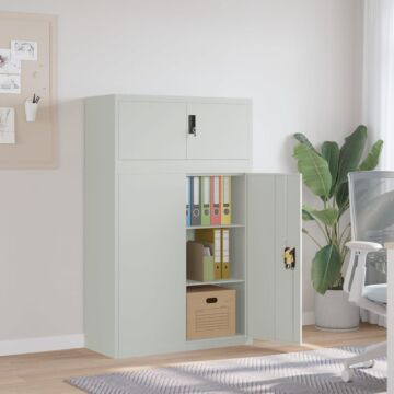 Vidaxl File Cabinet Light Grey 90x40x145 Cm Steel