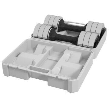 Sportnow Adjustable Dumbbells Weights Set With Storage Box, 10kg X 2