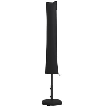 Outsunny Parasol Cover, Cantilever Umbrella Cover, Banana Umbrella Cover With Zipper For Outdoor Garden, Patio, Black