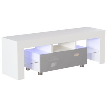 Vida Designs Luna 1 Drawer Led Tv Unit, White & Grey