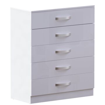 Vida Designs Hulio 5 Drawer Chest, White