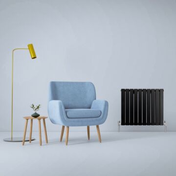 Designer Flat Panel Radiators Matte Black 600mm X 700mm