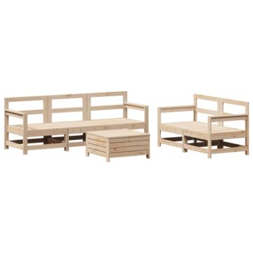 Vidaxl 6 Piece Garden Sofa Set Solid Wood Pine