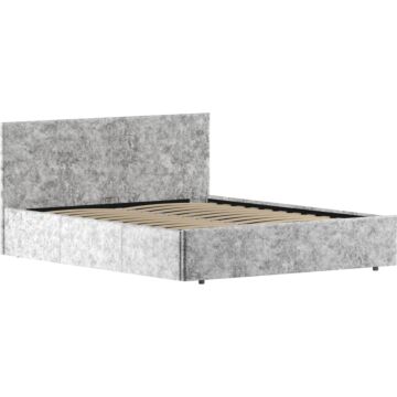 Veronica King Size Ottoman Bed, Silver Velvet