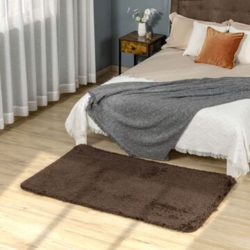 Homcom Brown Fluffy Rug, Shaggy Area Rugs Carpet, 90x150 Cm