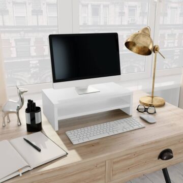 Vidaxl Monitor Stand White 42x24x13 Cm Engineered Wood