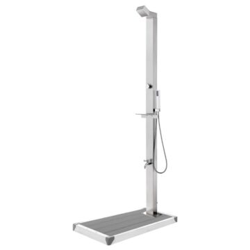 Vidaxl Garden Shower With Grey Base 225 Cm Stainless Steel