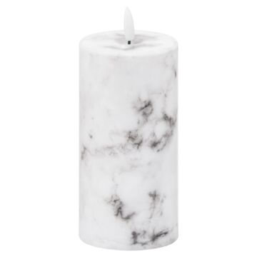 Luxe Collection Natural Glow 3"x6" Marble Effect Led Candle