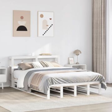 Vidaxl Bed Frame With Headboard White 120x190 Cm Small Double Solid Wood Pine