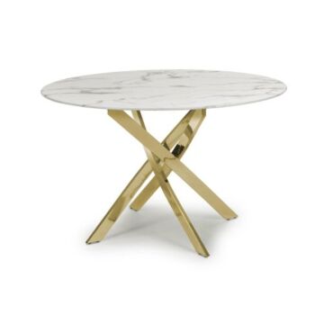 Astoria Round White/gold Dining Table