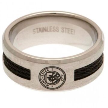 Manchester City Fc Black Inlay Ring Small