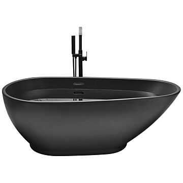 Freestanding Bath Black Sanitary Acrylic Single 1730 X 820 Mm Oval Modern Design Matt Colour Beliani