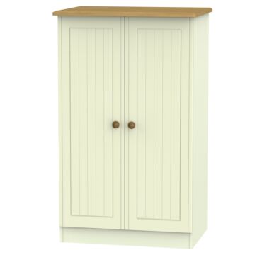 Warwick Double Plain Midi Wardrobe In Cream Ash & Modern Oak