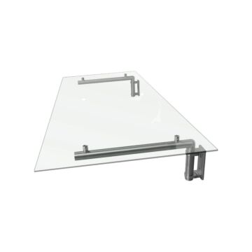 Monstershop Glass Door Canopy & Brackets, 120cm W, 80cm D