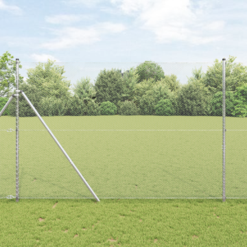 Vidaxl Hexagon Fence 1.5x50 M Galvanised Steel, Vidaxl Fence Posts 13 Pcs Ø32 Mm 200 Cm Galvanised Steel