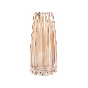 Flower Vase Orange Glass 22 Cm Decorative Tabletop Home Decoration Modern Design Beliani