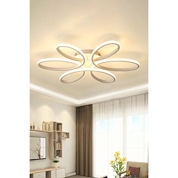 52w Modern White Acrylic Petal Led Semi Ceiling Light