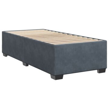 Vidaxl Box Spring Bed With Mattress Dark Grey 80x200 Cm Velvet