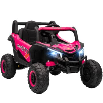Aiyaplay 12v Kids Ride On Car With Remote Control, Kids Electric Car With Suspension System, Music, For Kids 3-5 Years, Pink