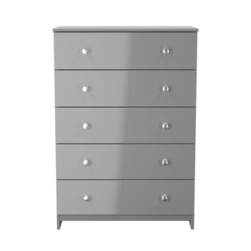 Yarmouth 5 Drawer Chest In Uniform Grey & Dusk Grey