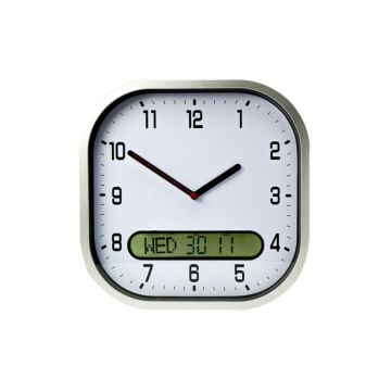 Clear Time Day Date Wall Clock - White