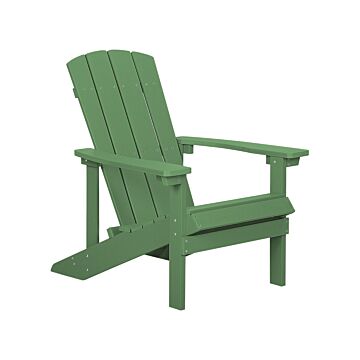 Garden Chair Green Plastic Wood Weather Resistant Modern Style Beliani