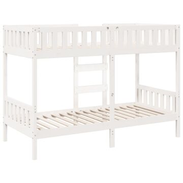 Vidaxl Bunk Bed White 90x190 Cm Solid Wood Pine