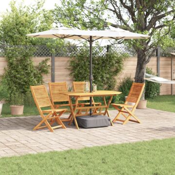 Vidaxl 5 Piece Garden Dining Set Solid Wood Acacia