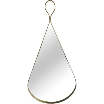 Gold Mirror With Brown Leather Hanging Strap