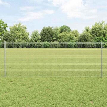 Vidaxl Welded Wire Fence With 44 U Posts Silver 0.8x100 M Steel