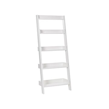 5-tier Ladder Bookcase White Book Shelf Display Beliani