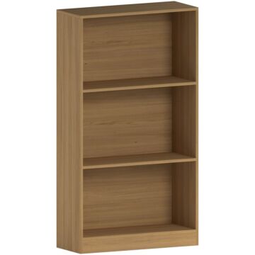 Vida Designs Cambridge 3 Tier Medium Bookcase, Oak