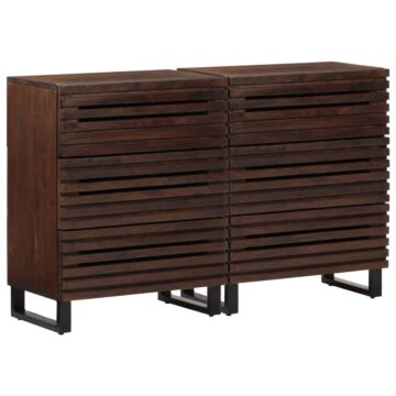 Vidaxl Sideboards 2 Pcs 60x34x75 Cm Solid Wood Mango