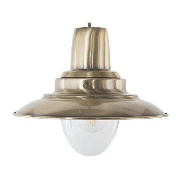 Ceiling Pendant Lamp Brass Metal Shade Naked Bulb Industrial Beliani