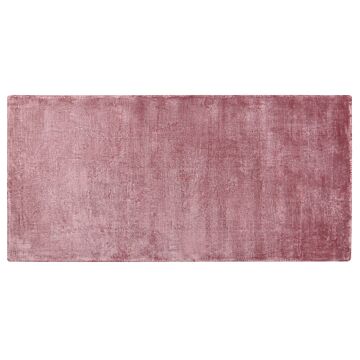 Area Rug Pink Viscose 80 X 150 Cm Tufted Low Pile Modern Beliani