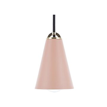 Ceiling Lamp Pink Metal 168 Cm Pendant Retro Vintage Beliani