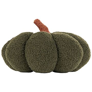 Pumpkin Cushion Green Boucle ⌀ 28 Cm Throw Pillow Halloween Decor Stuffed Toy Beliani