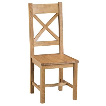 Cross Back Chair Medium Oak Finish