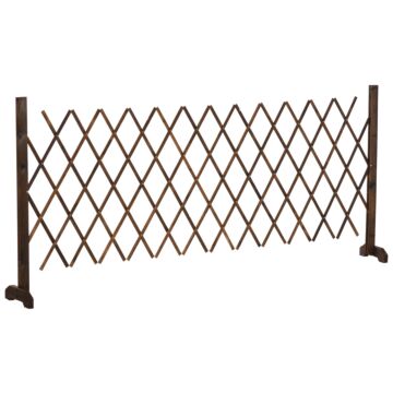 Outsunny Freestanding Garden Fencing, Expanding Fence Trellis, Movable Scissor Grid, Foldable Garden Screen Panel, 225l X