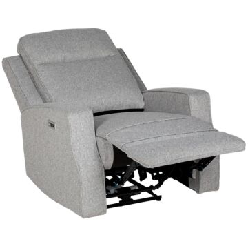 Homcom Electric Recliner Armchair, Recliner Chair With Adjustable Leg Rest, Usb Port, Grey