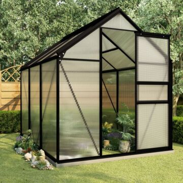 Vidaxl Greenhouse With Base Frame Anthracite Aluminium 3.61 M²