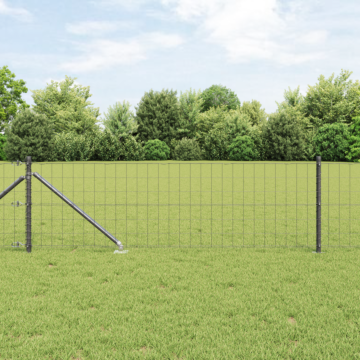 Vidaxl Euro Fence With 13 Spike Posts 0.6x50 M Galvanised Steel Grey