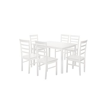 Cottesmore Rectangle Dining Set With 6 Upton Chairs White