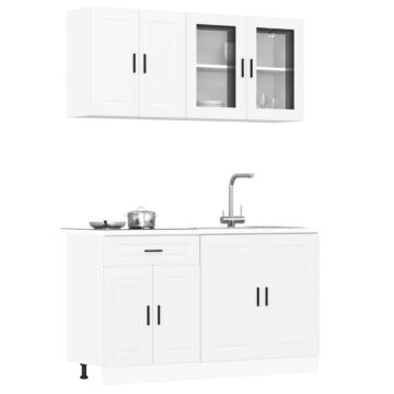 Vidaxl 4 Piece Kitchen Cabinet Set Kalmar White Engineered Wood