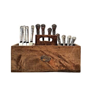 Mango Wood Cutlery Stand With Handle