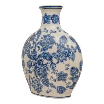 Anemone Blue & White Bottle Vase