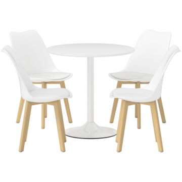 Homcom Five-piece Modern Dining Set - White
