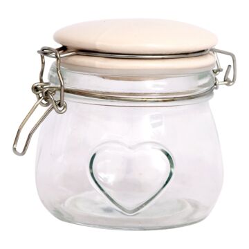 Small Glass Storage Jar With Heart