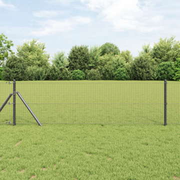 Vidaxl Welded Wire Fence With 13 Posts Grey 0,6x100 M Steel